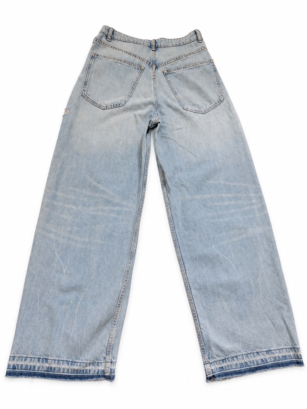 Light Blue Distressed Women’s Wide-Leg Jeans - Picture 4 of 7
